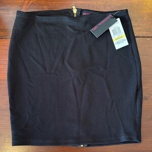 Material Girl Black Textured Pencil Skirt Made in USA
